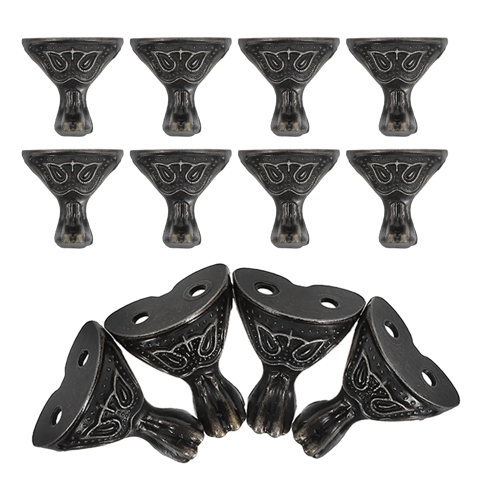 12 pcs Furniture Corner Brackets Halloween Christmas New Year Gift Box Guards Vintage Zinc Alloy Jewelry Feet Protector Retro