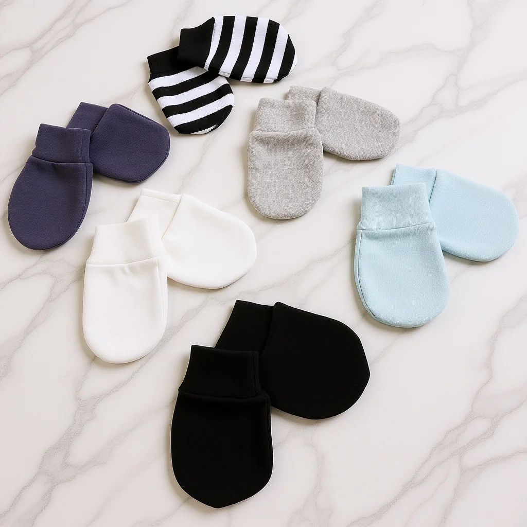 

6Pairs Baby Anti-Scratch Mittens Comfortable Soft Infant Gloves No Scratch Hand Protectors Warm Newborn Cotton Gloves