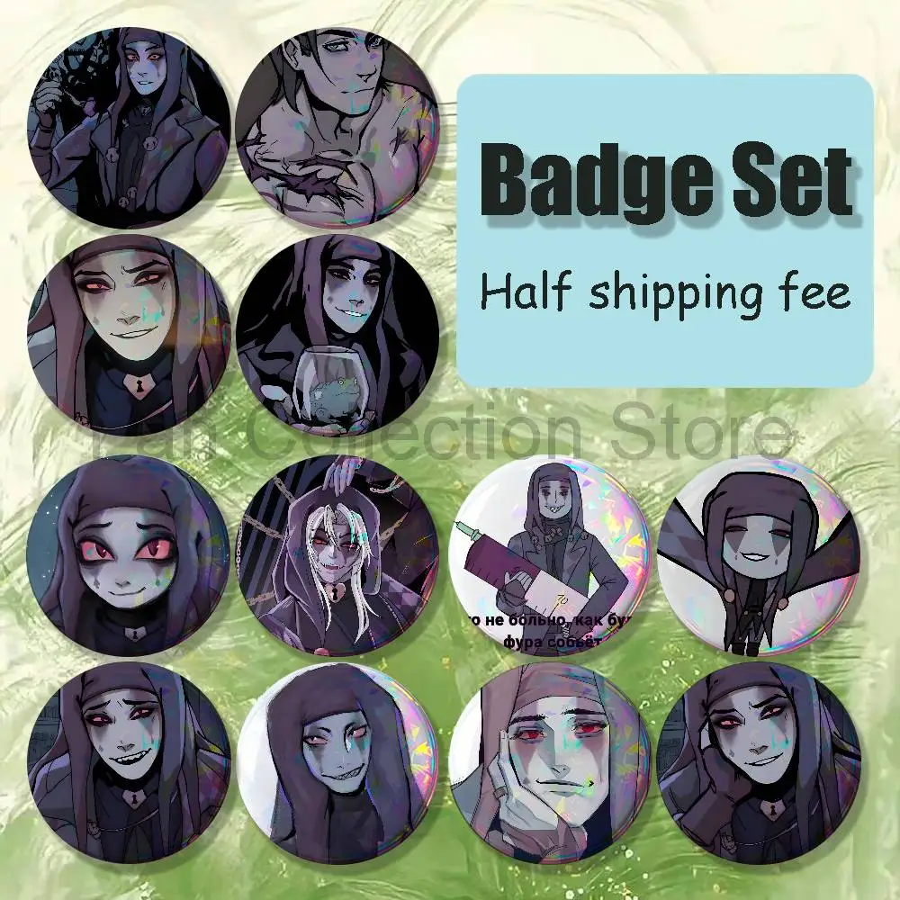 DETC D-Deiran Brooches for Backpack Accessories 25,32,44,58,75mm Round Enamel Pins 4-piece set Cartoon Anime Badge