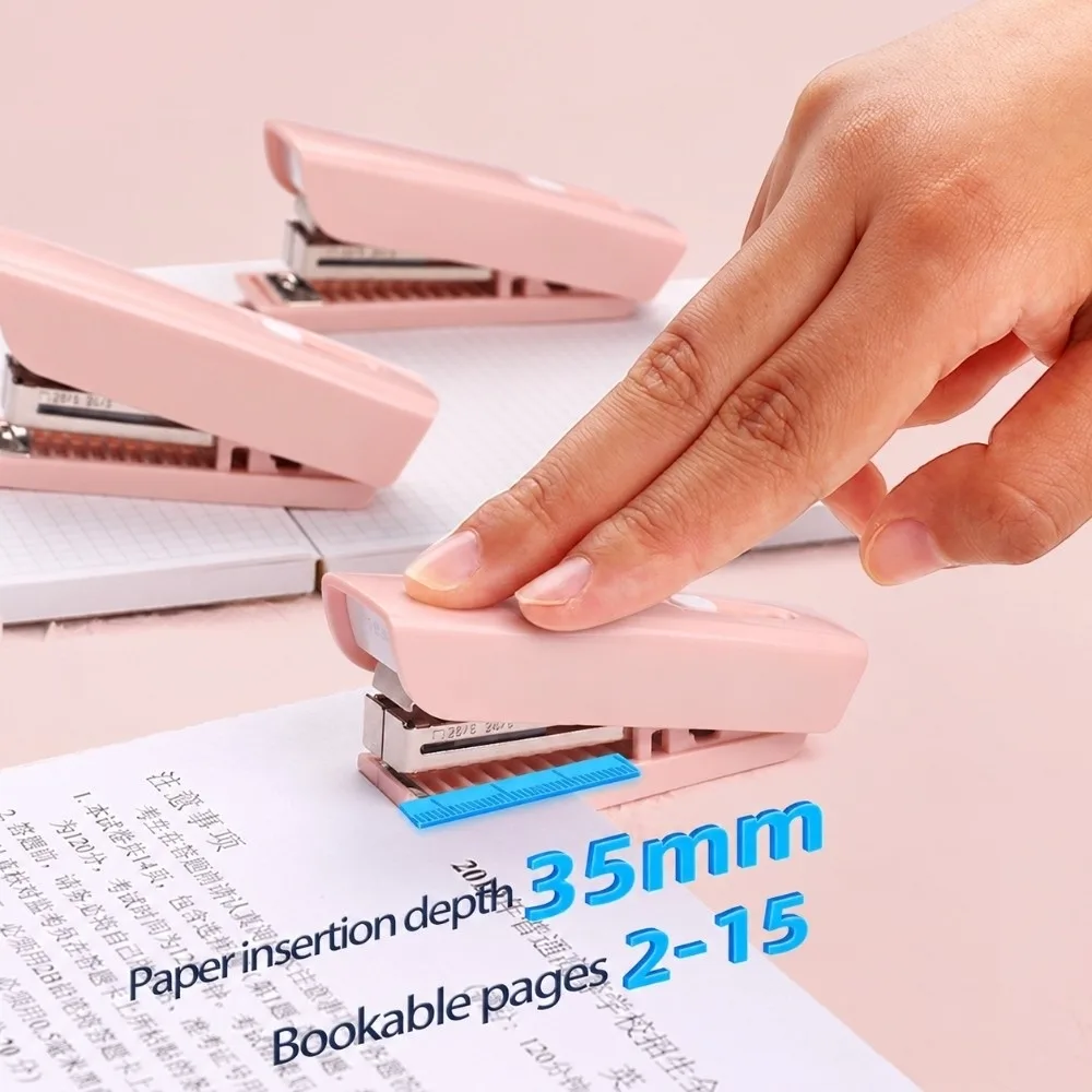 ABS Desktop Stapler Retractable 15 Sheet Capacity Effortless Stapler HandHeld Compact Structure Handheld Office Stapler paper