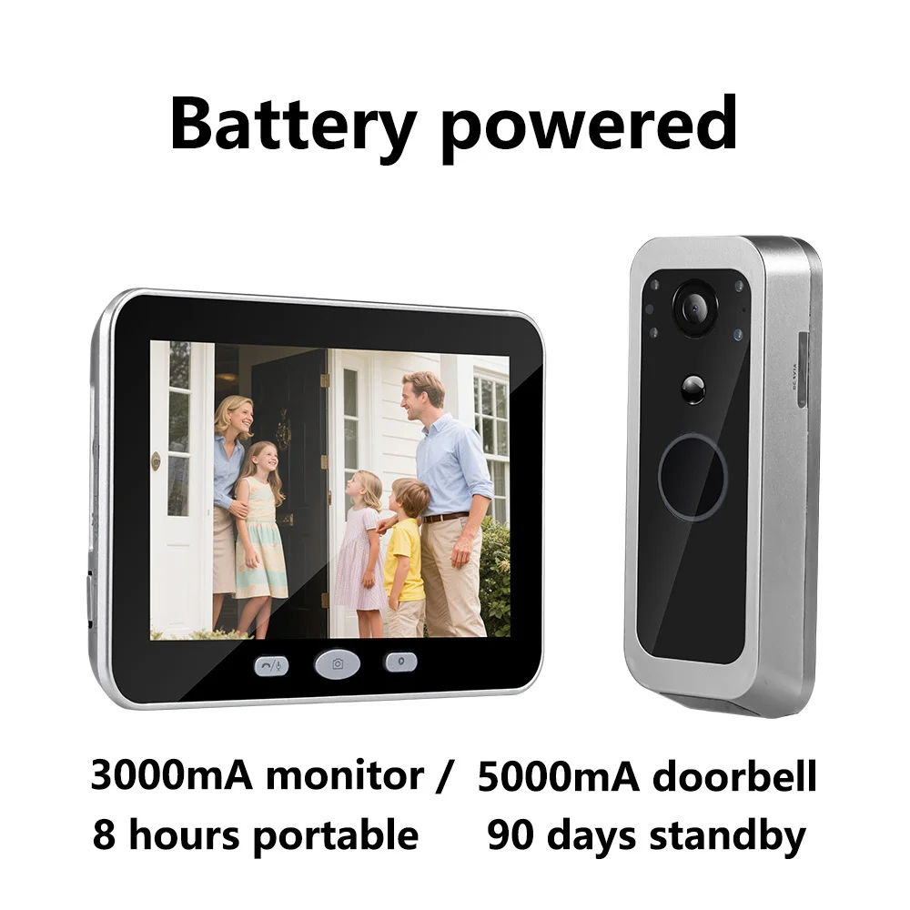 Yuezhe Tuya Smart Leben WiFi Video Türklingel PIR Kamera 2MP Outdoor Wasserdichte Drahtlose Tür Sicherheit Intercom System 5' Monitor