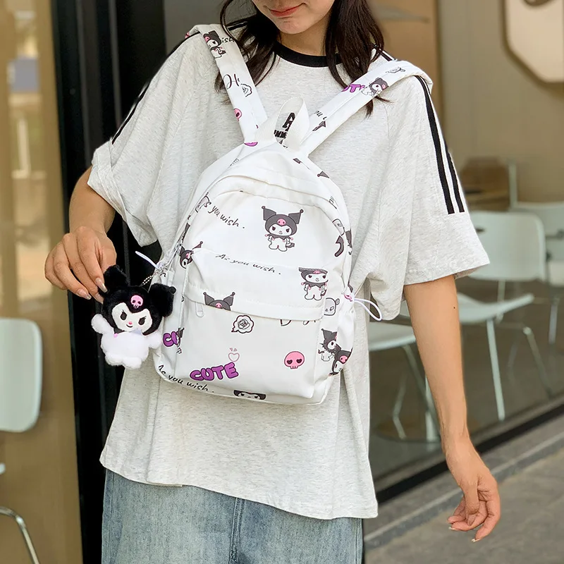 Sanrio Hello Kitty New Backpacks Y2k Girl Cartoon Kuromi Melody Korean Aesthetic Schoolbag Women Cute Commuting Shoulder Bags