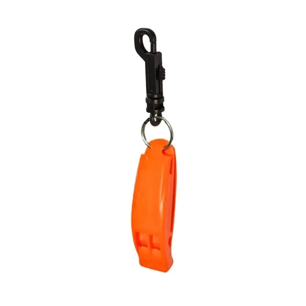 PP Plastic Outdoor Survival Whistle Double Pipe Loud Survival Rescue Whistle Dual Band Orange Outdoor Emergency Whistle