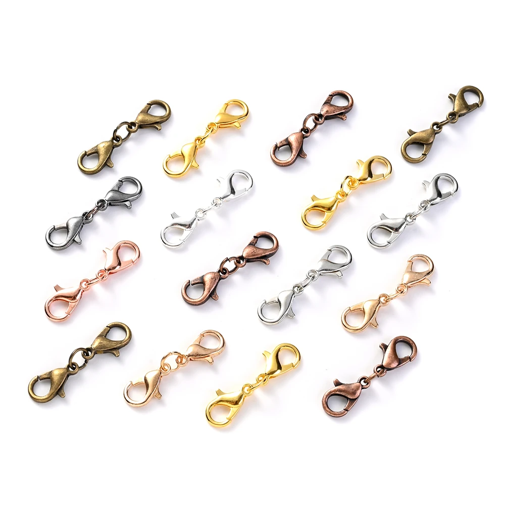 10 Stück Metall-Doppelkarabiner-Verschlüsse für DIY Armband- und Halsketten-Herstellung, Schmuckherstellung, Bastelbedarf und Zubehör – Detail 4