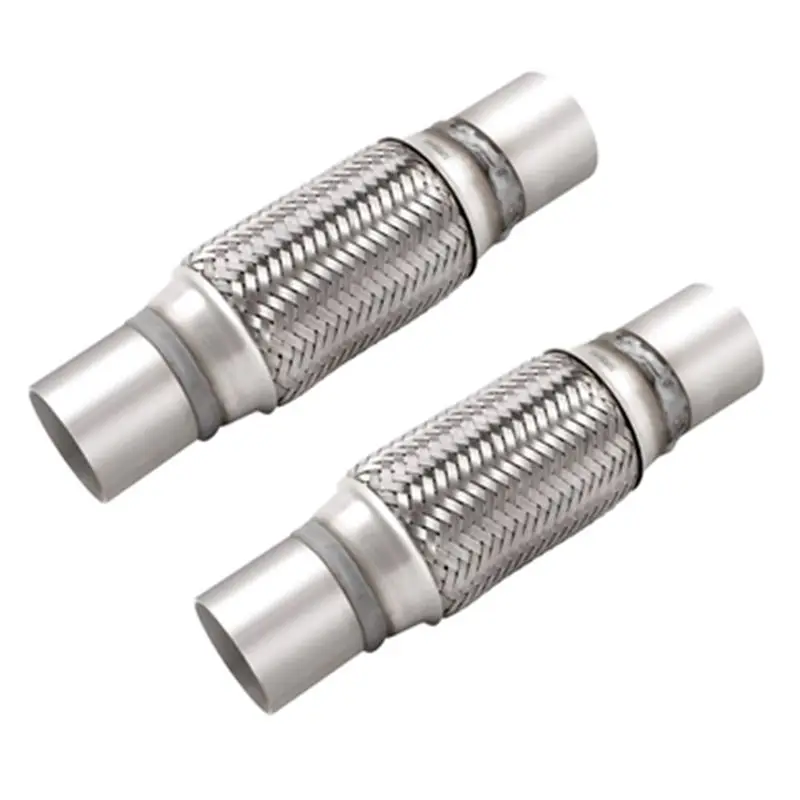

AC54-2 Pcs Exhaust Flex Pipe Double Braid With Ends 10 Inch Long Stainless Steel Silver 2 X 6 Inch