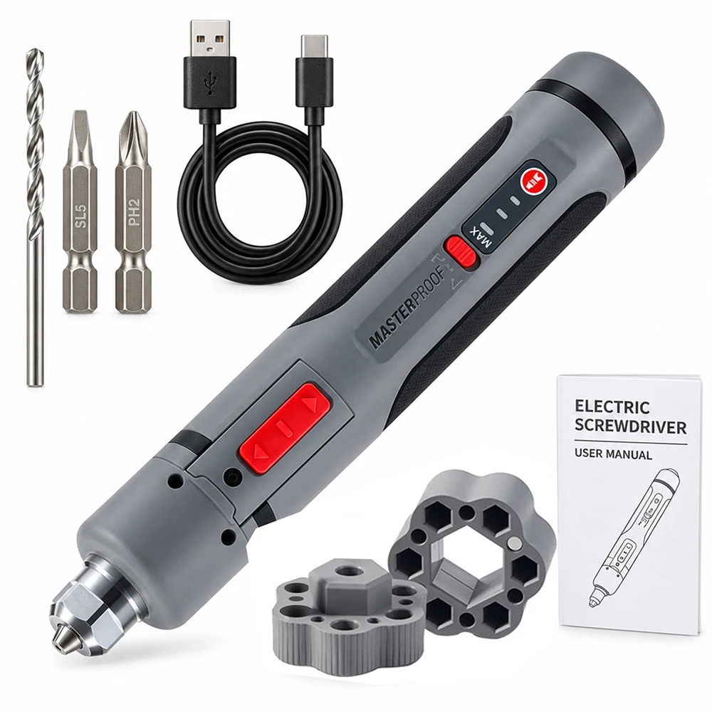 Mini Cordless Electric Screwdriver 2000mah Rechargeable Adjustable Drill Screw Driver 5V Power Tool Household Maintenance Repair