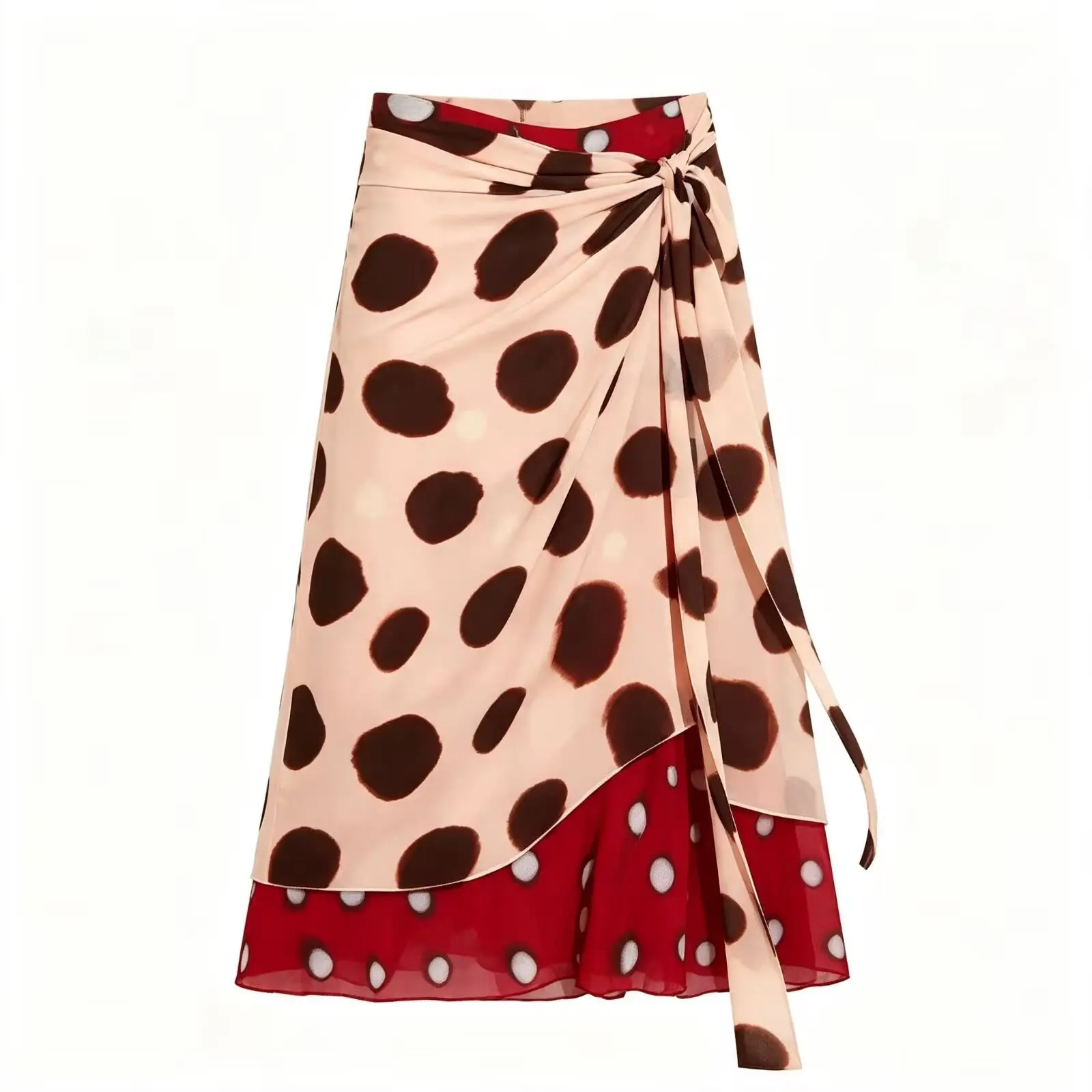 Maxdutti 2026 Fashion European And American Style New Product Positioning Spot Printed Half Skirt Unique Side Bow Decoration