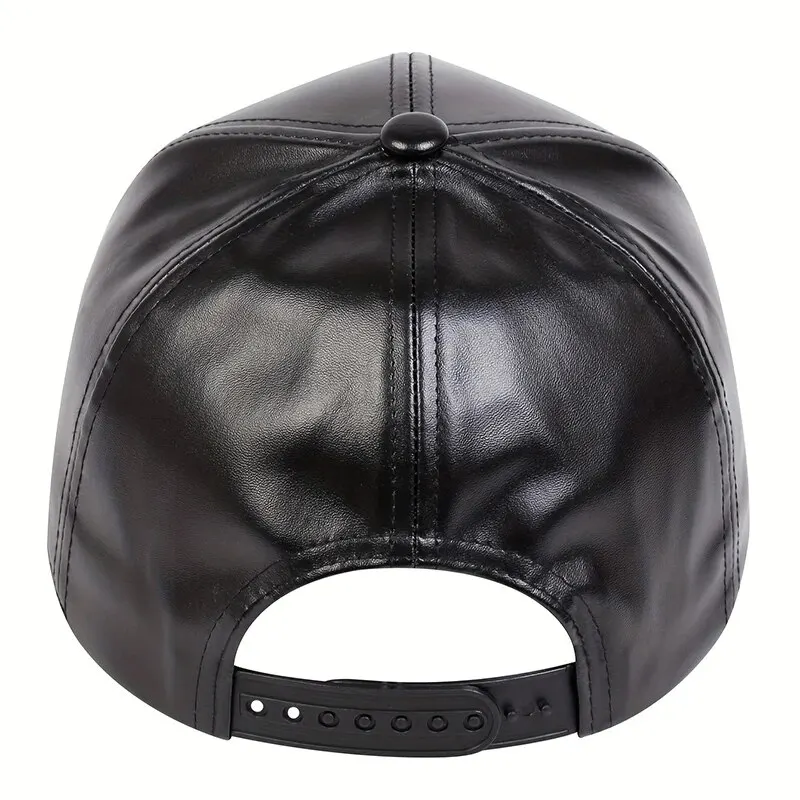 Unisex Light Leather Solid Color Baseball Caps Spring and Autumn Outdoor Adjustable Casual Hats Sunscreen Hat