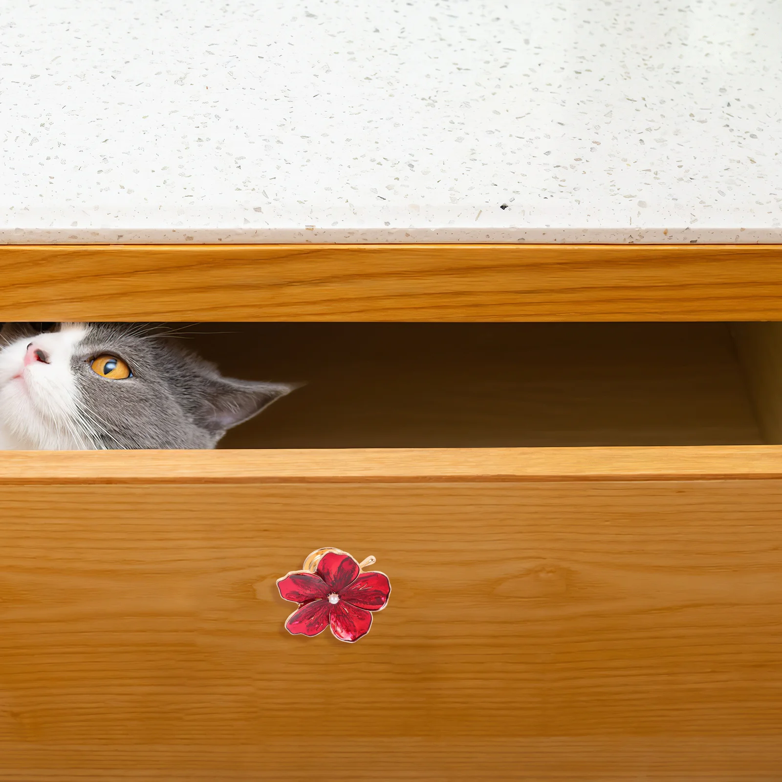 

Flower Zinc Alloy Cabinet Knob Smooth Surface Drawer Pull Door Handle Decorative Furniture Handle for Kitchen Bathroom Bedroom