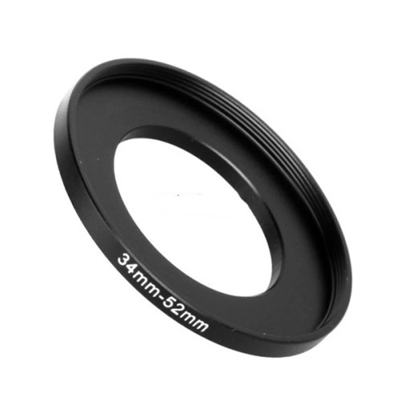 Anello filtro step up in alluminio nero 34mm-52mm 34-52 mm 34 a 52 Adattatore filtro Adattatore obiettivo per obiettivo fotocamera DSLR Canon Nikon Sony