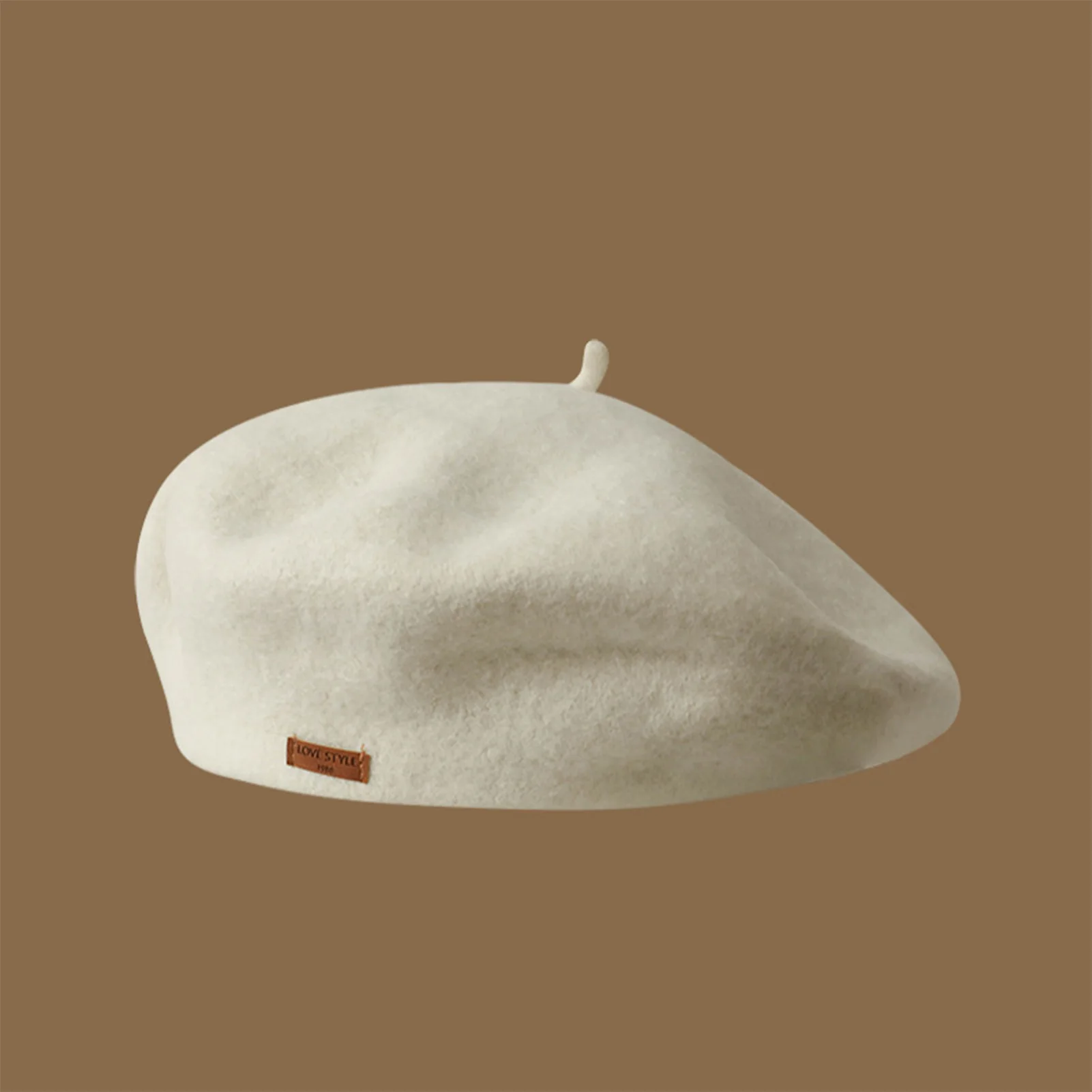 Beret Hat Chic Winter Headwear for Women Warm Wool French Style Bell Shaped Cap Leather Label Soft Autumn Accessories