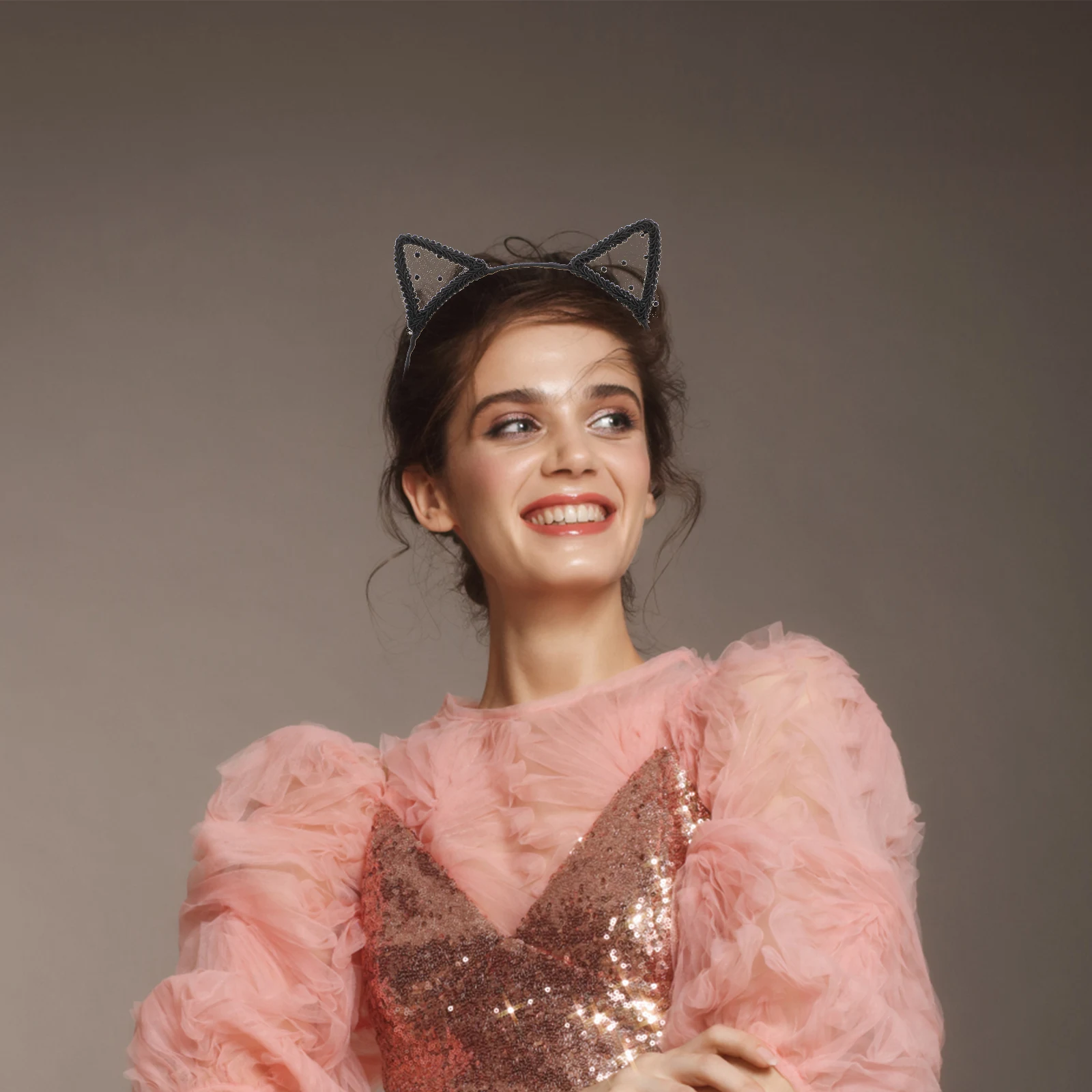 

4pcs Cat Ear Headb s Hollow Lace Dot Net Adult Party Hair Accessories for Women Wedding Birthday Gifts