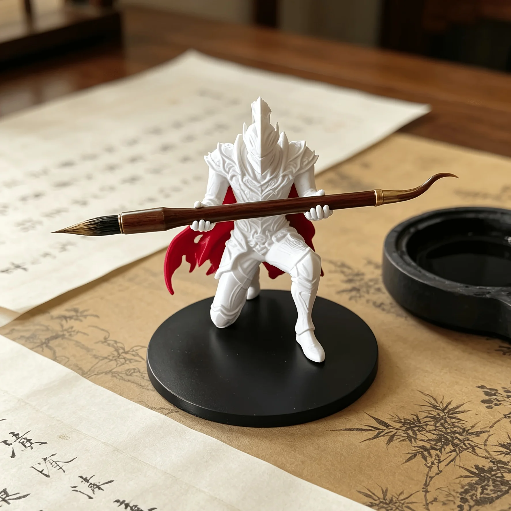3D Printed Armored Samurai Figurine Pen Holder Creative Desktop Storage Stand Practical Organizer Home Office Desk Decor Gift