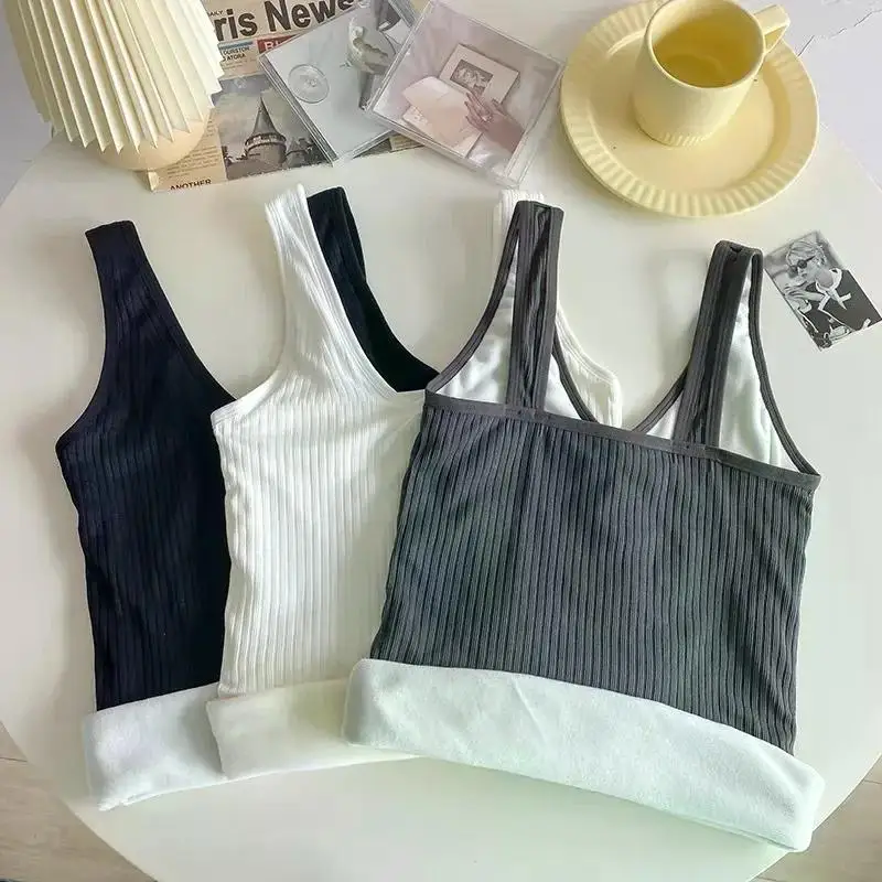 Ropa interior térmica de talla grande para mujer, lencería térmica, ropa de invierno, Top cálido, ropa interior, camiseta interior íntima