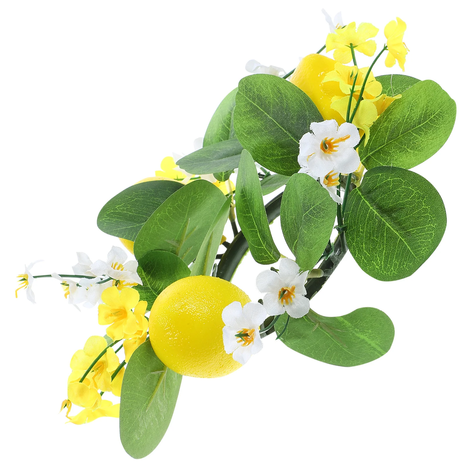 

Artificial Simulated Lemon Ring Floral Pillar Wreath Wedding Birthday Table Decoration Photography Prop Rustic