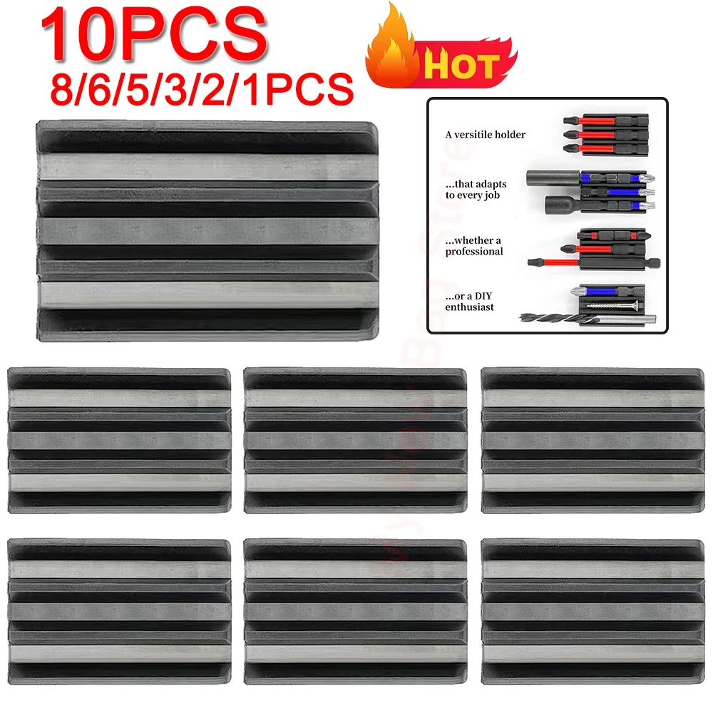 

1-10PCS Magnetic Bit Holder for Impact Drivers and Drills with Adhesive Powerful Magnet Drill Bit Stand Power Tool Accessories