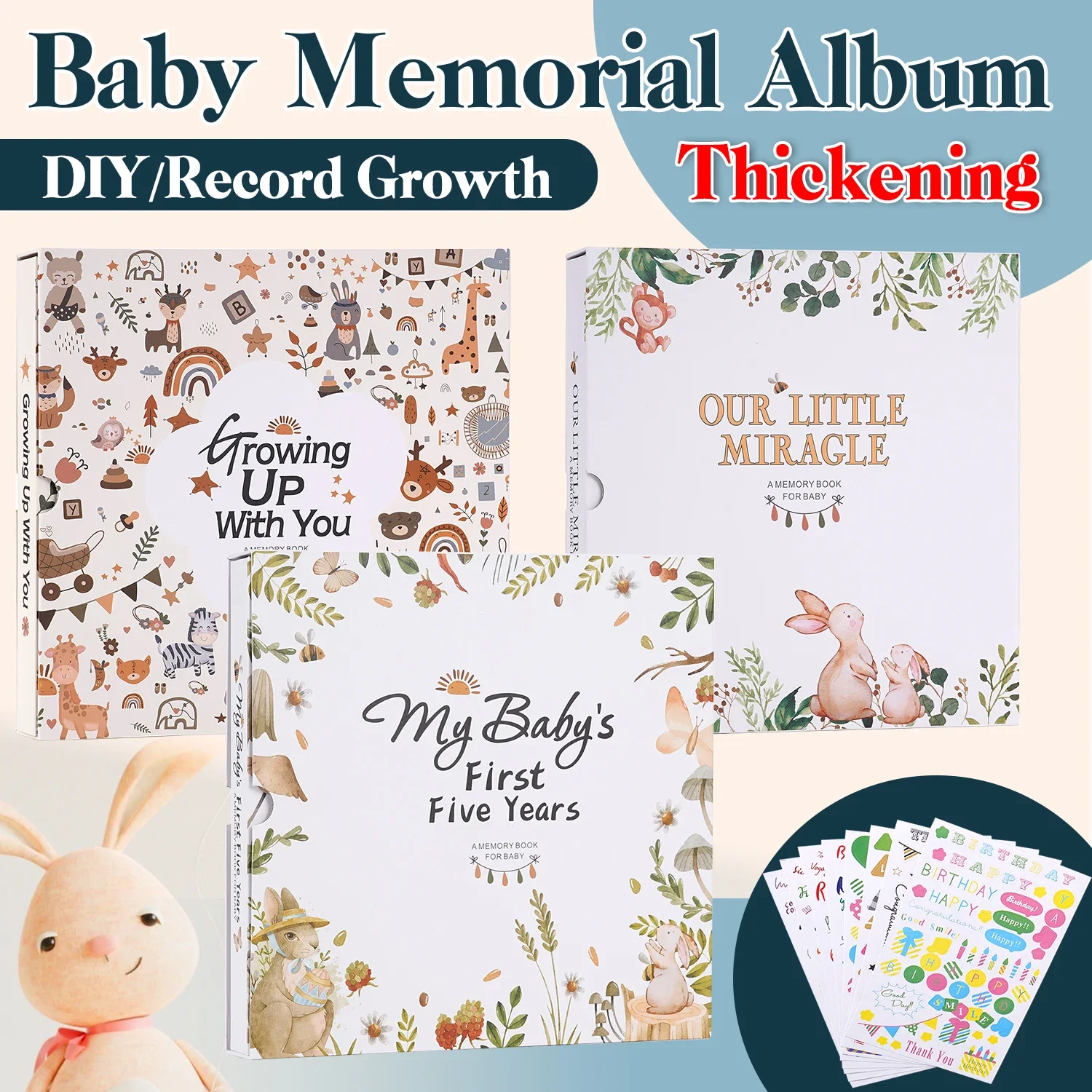 1Pc Baby Memory Book First Year Milestone Journal Pregnancy Diary For New Parents Growth DIY Record Growth Photo Album Keepsake