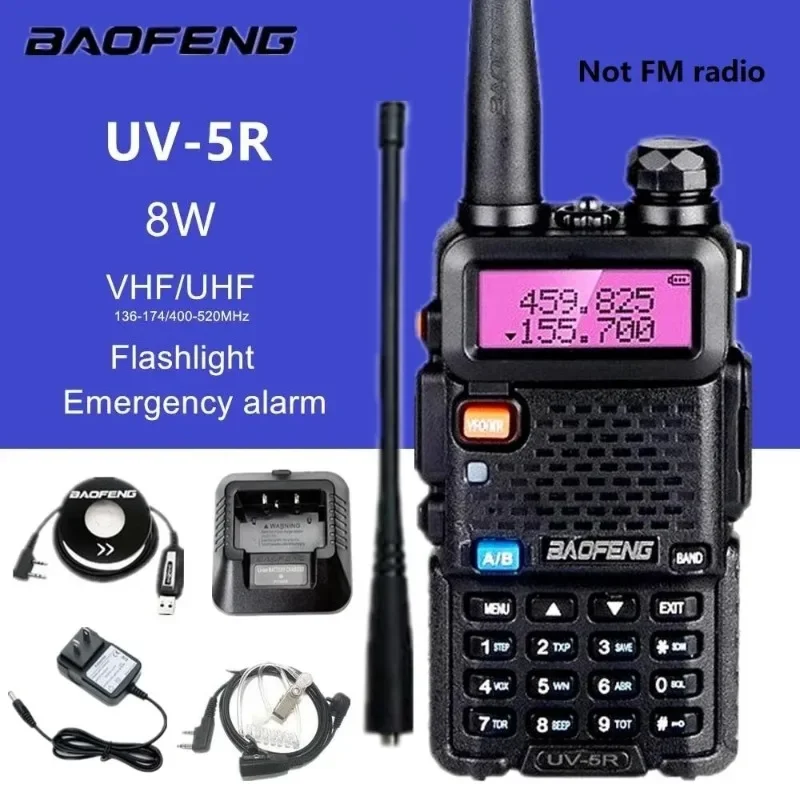 Baofeng Uv 5r 8w Walkie Talkie Vhf Uhf Dual Band Ham Radio Station Hf Transceiver Scanner Radio Amateur UV-5R Long Range