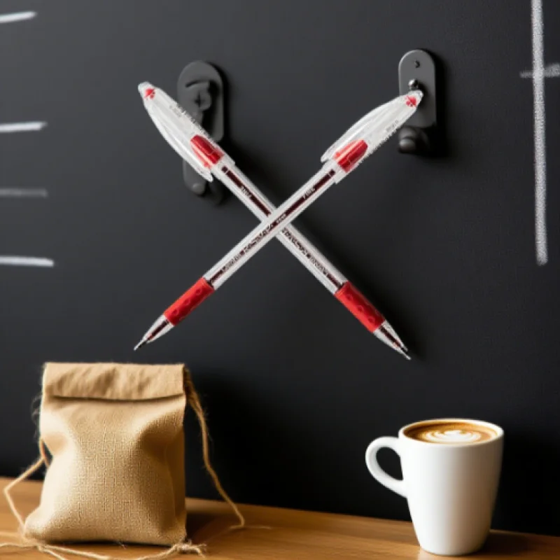 0.7mm Fine Point Ballpoint Pens - 2 with Comfortable Feel & Red Ink