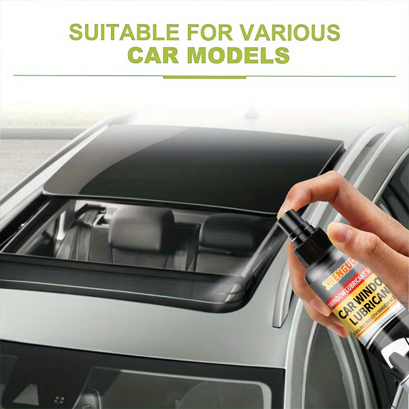 Car Window Lubricating Spray, Efficient Use, Reduces Sunroof Noise, Smooths Glass Tracks Suitable for Oiling and Maintenance