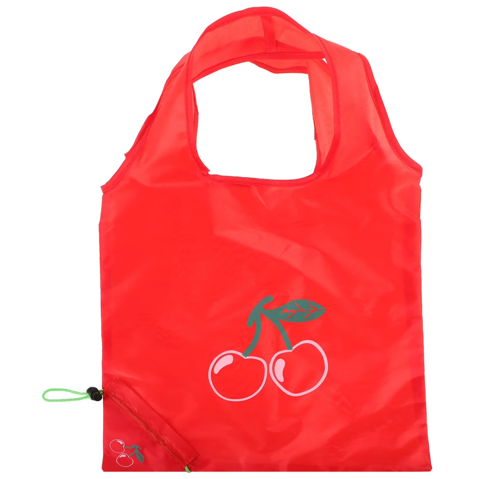 

5Pcs Cherry Fruit Pattern Reusable Tote Bag Washable Compact Shopping Bag for Grocery Retail Take Out