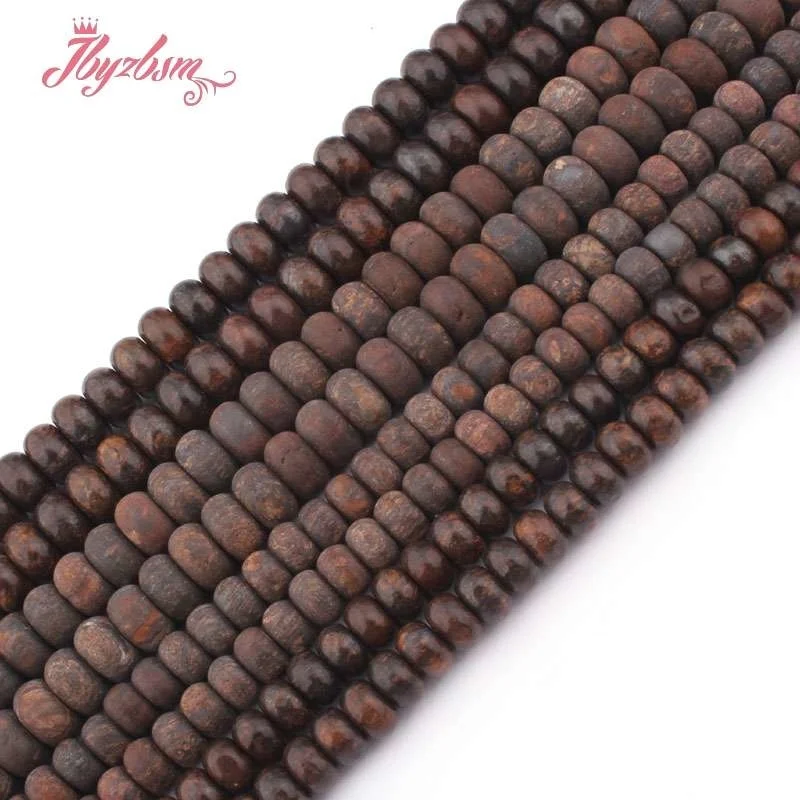 

3x6,4x8mm Frost Smooth Rondelle Brown Bronzite Natural Stone Beads For DIY Necklace Bracelets Jewelry Making 15" Free Shipping