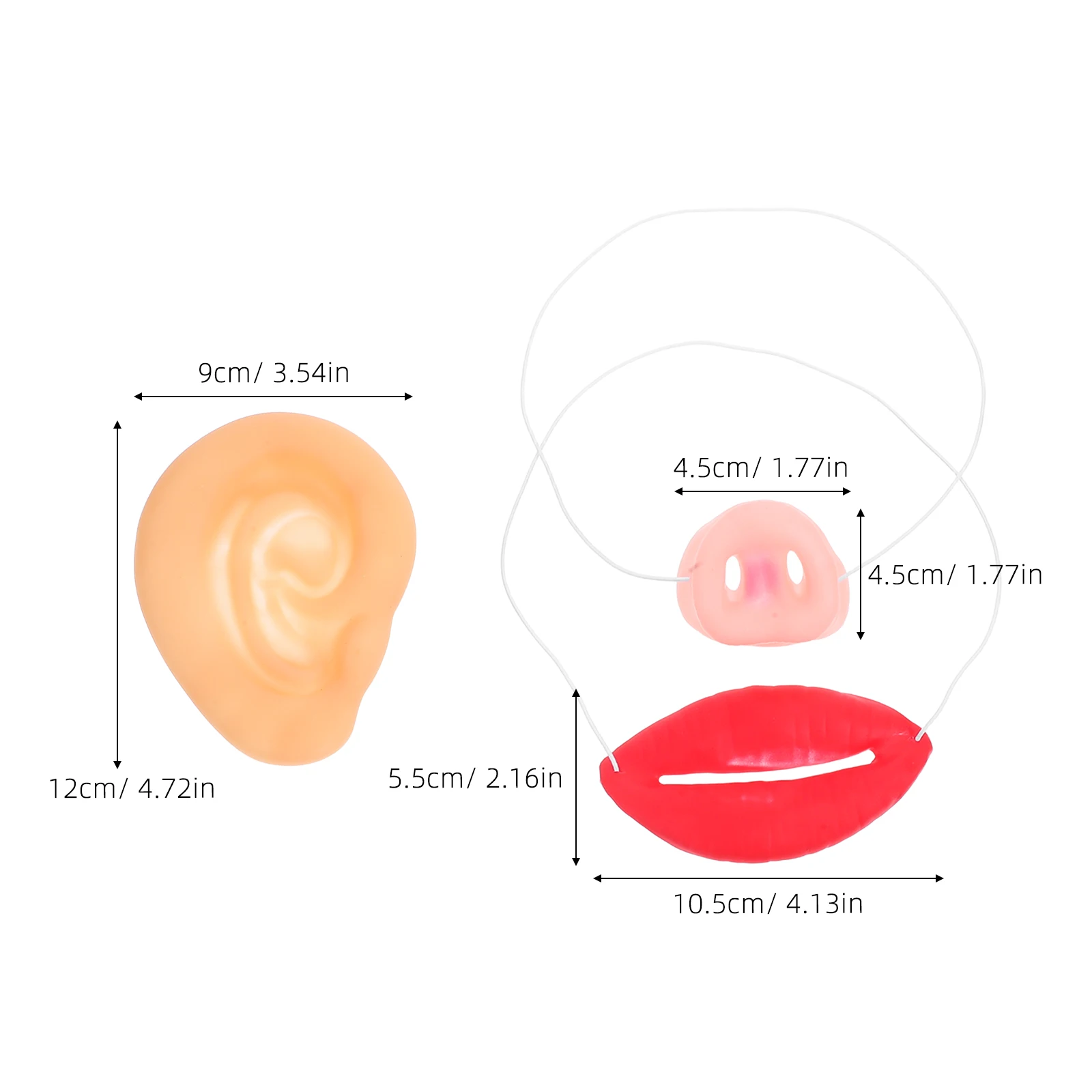 어린이 돼지 의상 할로윈 파티 소품 부드러운 라텍스 코 가짜 귀 포함 어린이 및 성인용 유니버설 핏 가볍고 내구성 있음