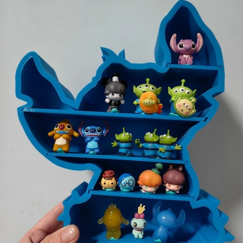 Stitch Animation Shape Mini Garage Kit Storage ตู้แบบถอดได้ไม่มีของเล่นเดสก์ท็อปรวบรวมชุด Display Rack