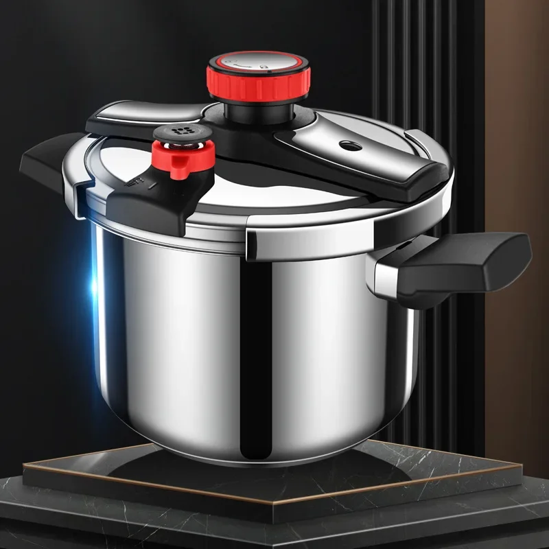 Premium 304 Stainless Steel Pressure Cooker with Enhanced Safety and Large Capacity for Gas/Electric Stovetops