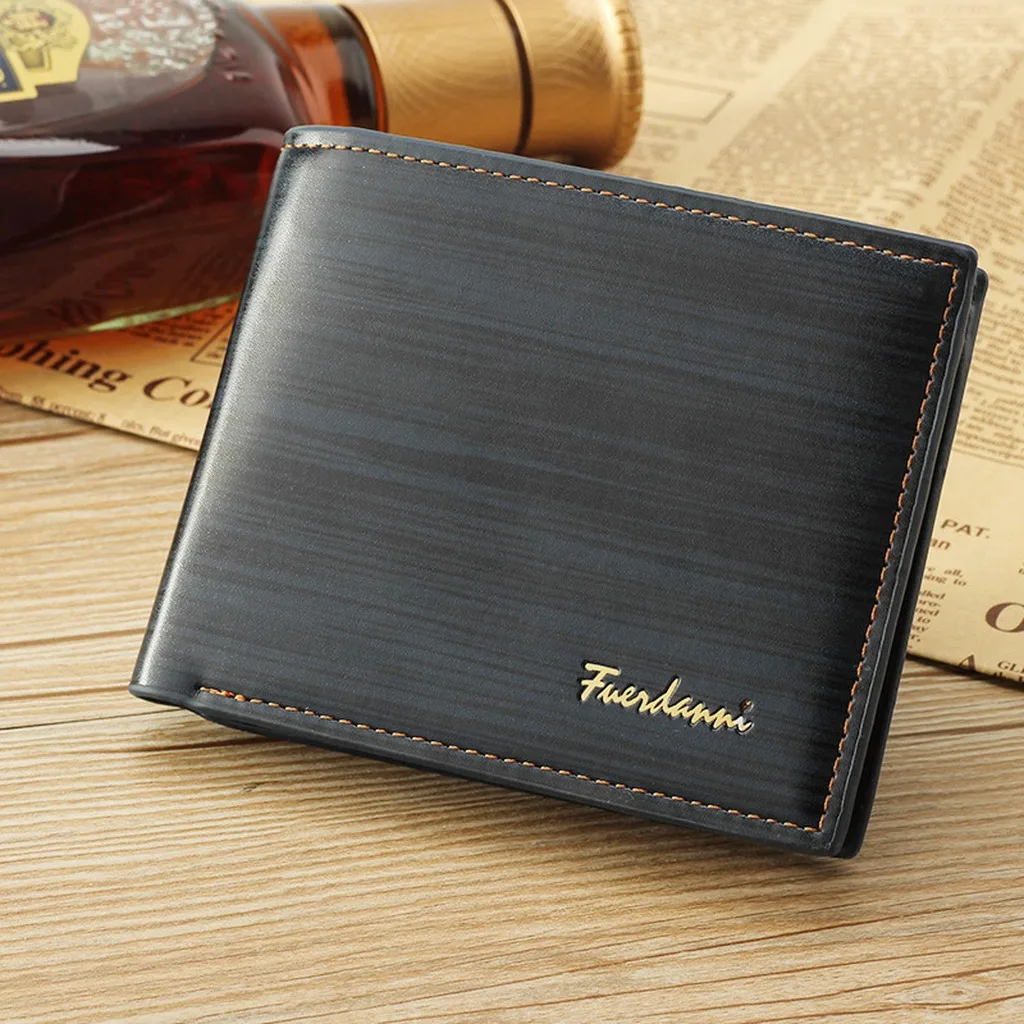 Short Trifold Wallet Trifold Men'S Short Wallet Multiple Card Slot Wallet Smooth For Outdoor Activities Daily Commuting Shopping