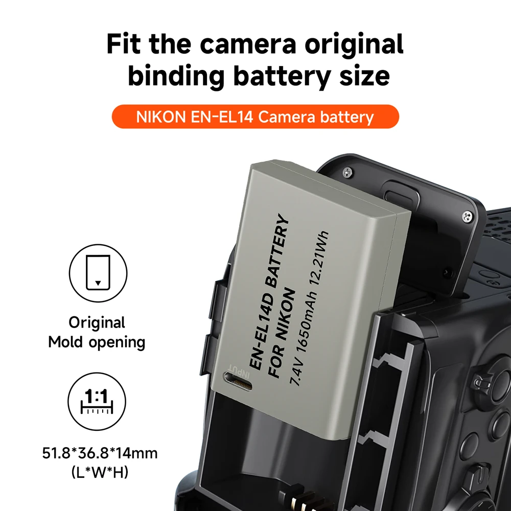 PALO 1650mAh EN EL14 EL14a EN-EL14 EN-EL14a USB Camera Battery For Nikon P7000 P7800 D3100 D3400 D3500 D5100 D5300 D5600 P7700