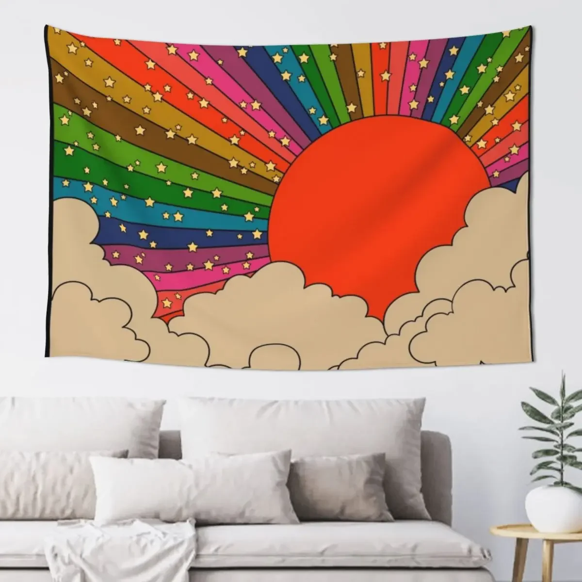 

Rainbow 70s sun Tapestry Decoration Room Home Decor Accessories Decor For Bedroom Wall Hanging Wall Tapestry