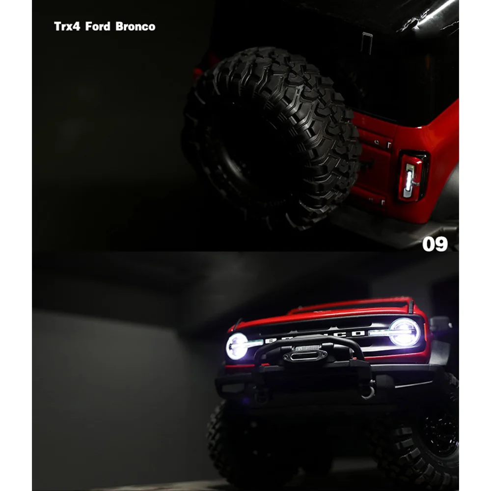 Группа передних и задних фонарей BAAA-LED для Traxxas TRX4 2021 Bronco 1/10 RC Гусеничный автомобиль, указатели поворота, стоп-сигналы