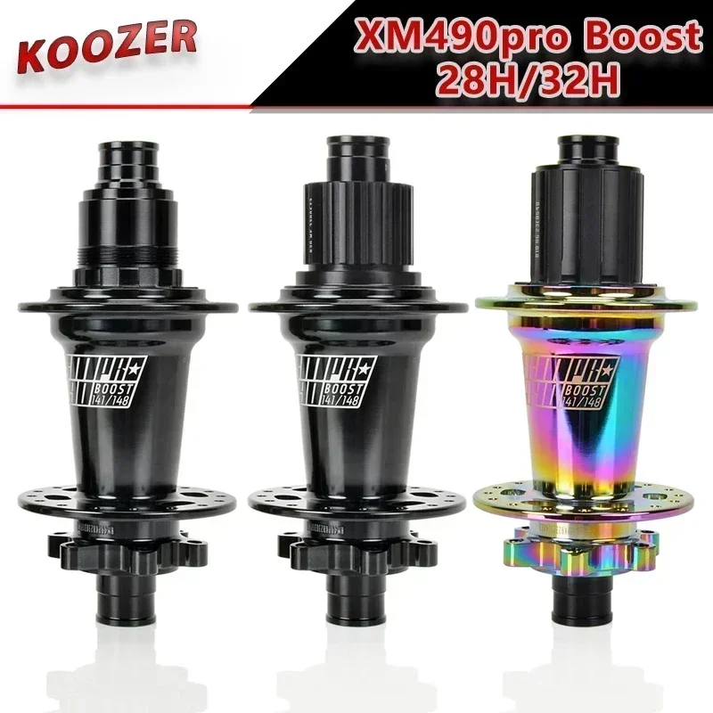 Koozer XM490pro Mtb Cubes Rear 5x141 QR 12x148mm THRU TA  28 32 Holes MTB Bicycle Hubs HG XD MS 10 11 12s Bike Parts