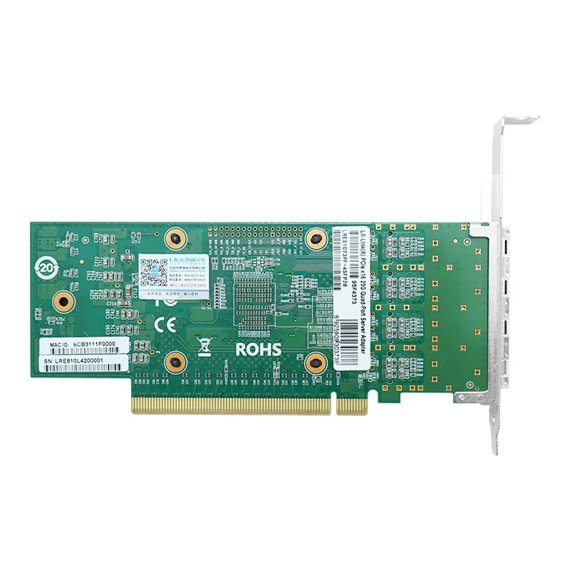 LR-LINK 1023PF Quad-port 25Gb PCIe x16 karta sieciowa NIC Adapter sieci Ethernet oparty na chipie Intel E810 z niskoprofilowym RDMA