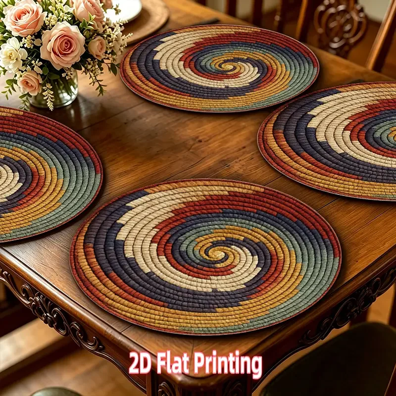 Square Coffee Mat Placemat with Rubber Non-Slip Bottom Durable Table Mat for Coffee Cups Dining Table Dishware Kitchen Draining