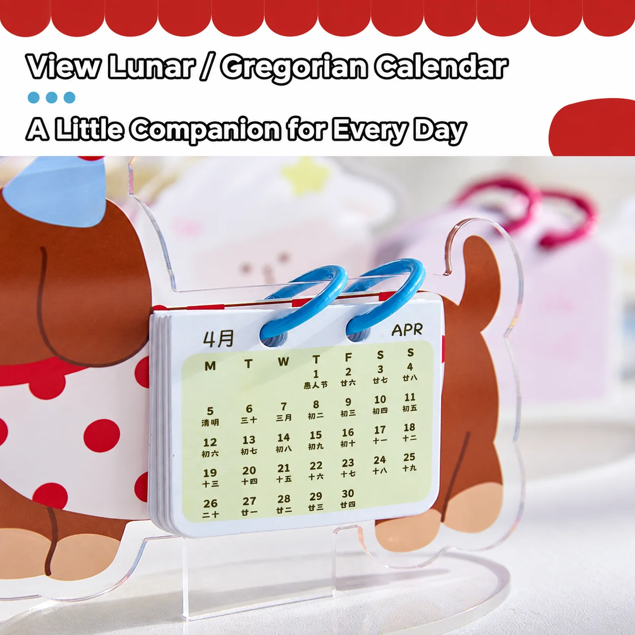 2027 Cute Shaped Acrylic Stand Desk Calendar Kawaii Creative Desktop Date Organizer for Home Office School Suppliers