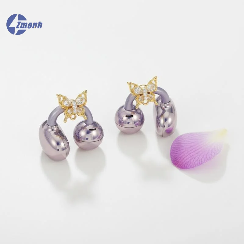 New！2Pcs Luxury Headphone Accessories Butterfly Zircon Anti-Loss Ear Clip For Wireless Earphones Fashion Jewelry