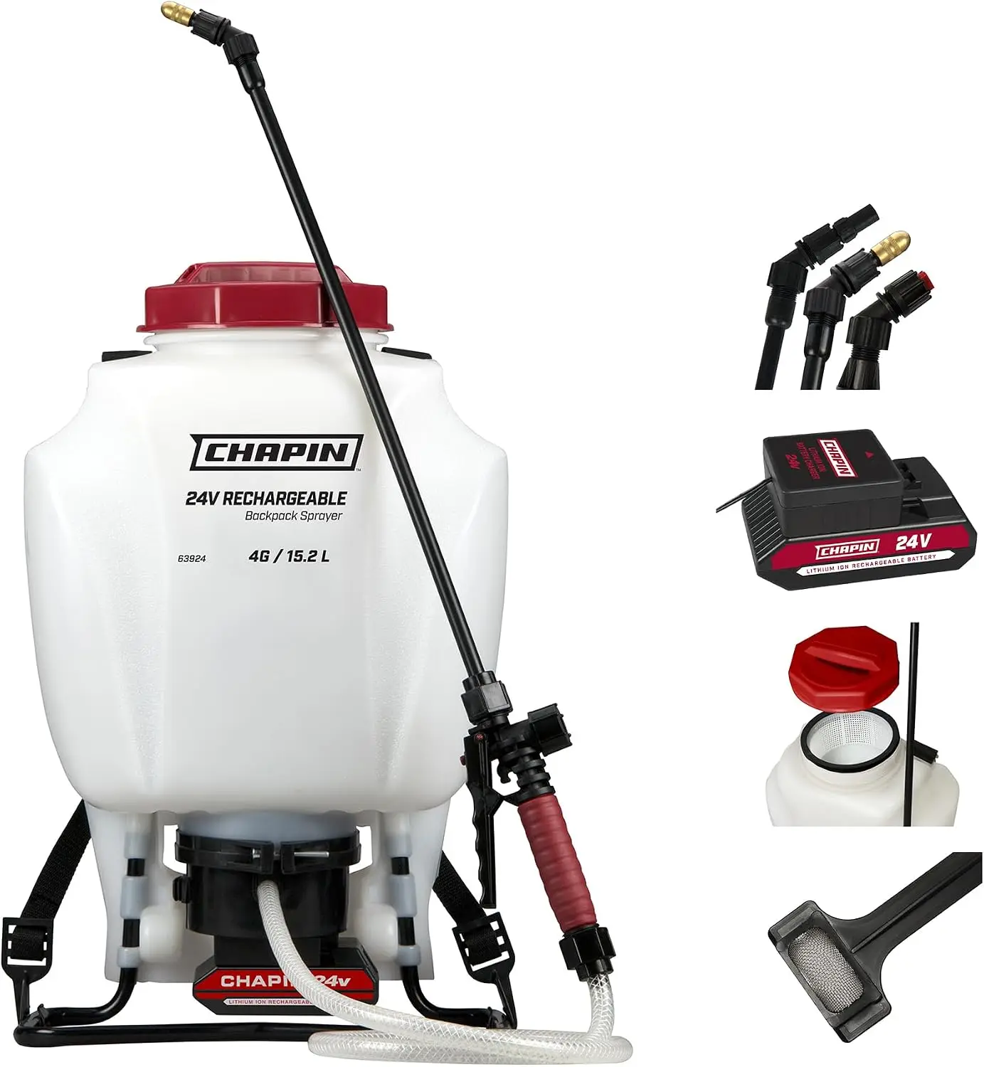 4 Gallon Battery Backpack Sprayer Up To 2 Hours Runtime Chemical Resistant Poly Tank Seals Anti Clog Filtration Padded Straps Re