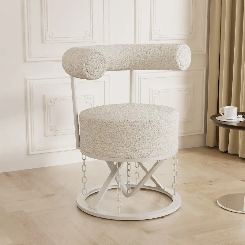 Light Luxury Creative Design Lamb Wool Fabric Can Be Used For Makeup Stool Suspension Chair Or Home Soft Seat Leisure Chair New