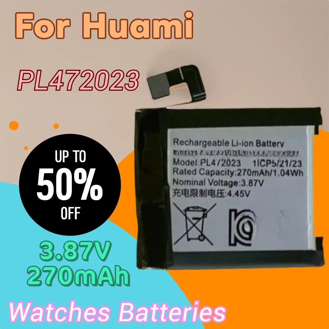 

New 3.87V 270mAh Battery PL472023 3.87V 270mAh for Huami Amazfit GTS 4 Mini