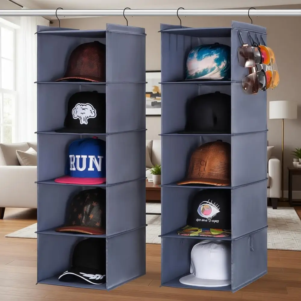 

Органайзер для бейсболок с 10 или 2 полками, подвесное хранилище для головных уборов, компактная вешалка для экономии места