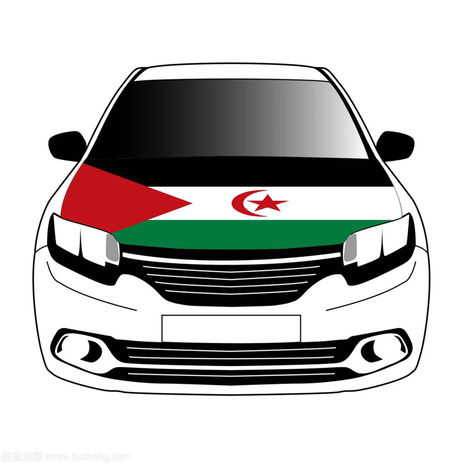 

the Sahrawi Arab Democratic Republic flags car Hood cover flags 3.3x5ft/5x7ft 100%polyester,car bonnet banner