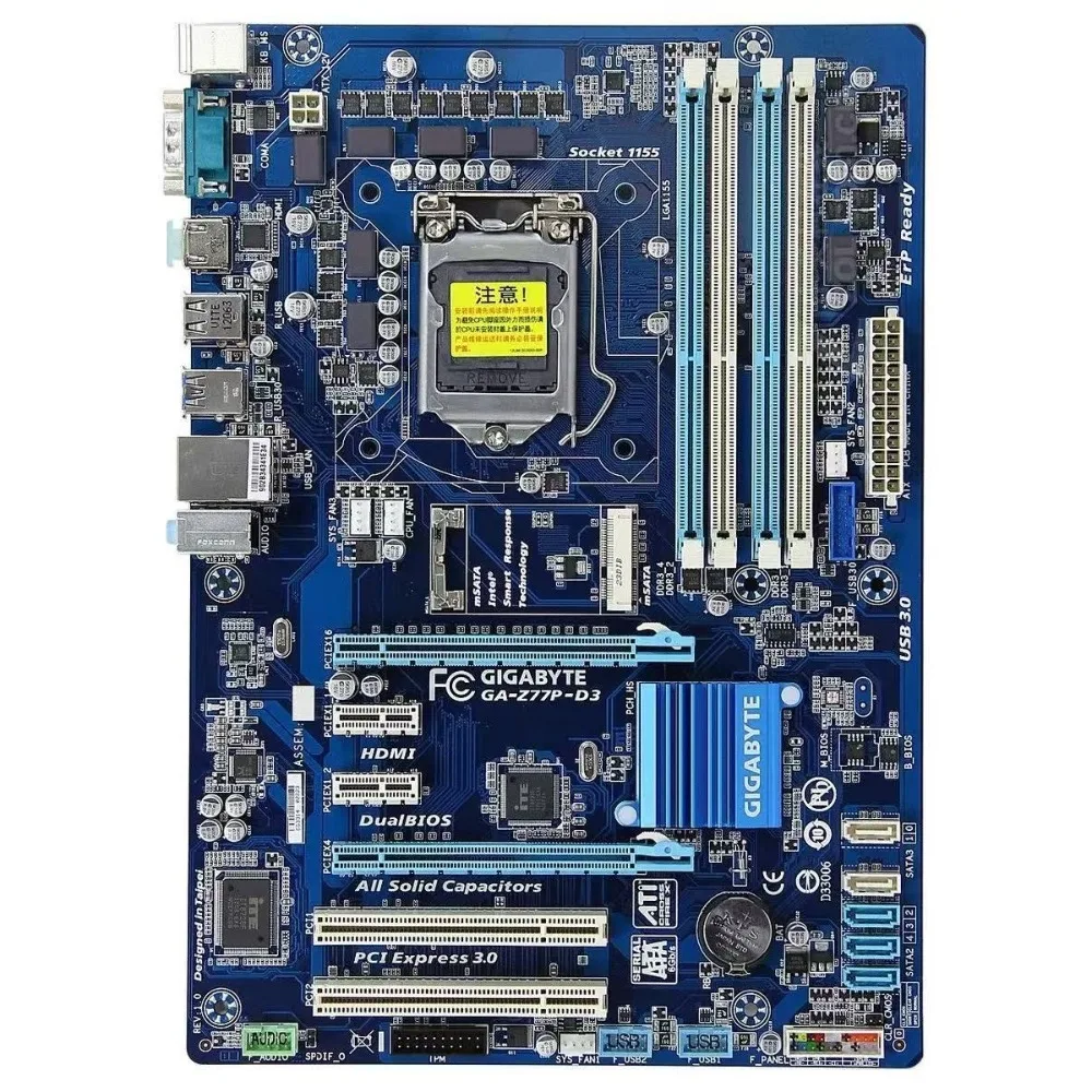 

GIGABYTE GA-Z77P-D3 Материнская плата для настольных ПК Z77 LGA 1155 i3 i5 i7 DDR3 32G ATX UEFI BIOS Оригинальная б/у