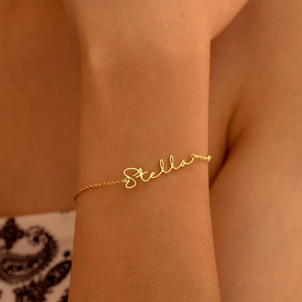 Custom Name Bracelet for Women Trendy Personalized Wrist Jewelry Stainless Steel Nameplate Hand Chains Couple Accessories