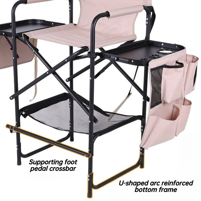 Foldable Director Chair Outdoors Makeup Chairs Multifunctional Portable Barber Chair Simple Comfortable Film Crew Shot Chairs