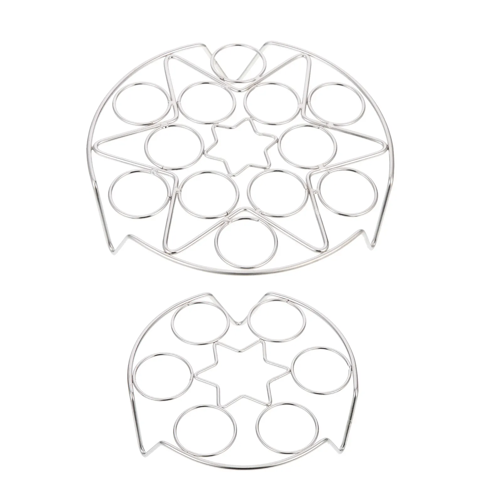 

2pcs Stainless Steel Steamer Rack Kitchen Steaming Tray Multi-Function Holder Creative Design Household Egg for Egg