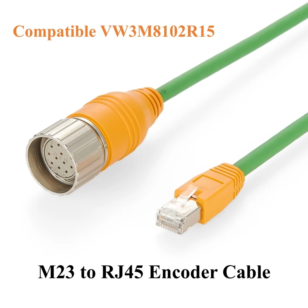 M23 12Pin Female to RJ45 Servo Motor Encoder Cable for LXM32 Servo Drives Compatible with VW3M8102R15