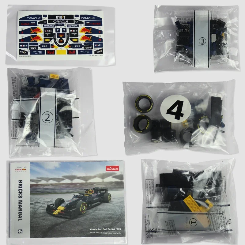 1/24 2023 F1 Rode Stier Rb19 #1 Max Verstappen #11 Perez Formule Raceauto Alfa Romeo C42 Bouwsteen Model Speelgoedvoertuig Bakstenen