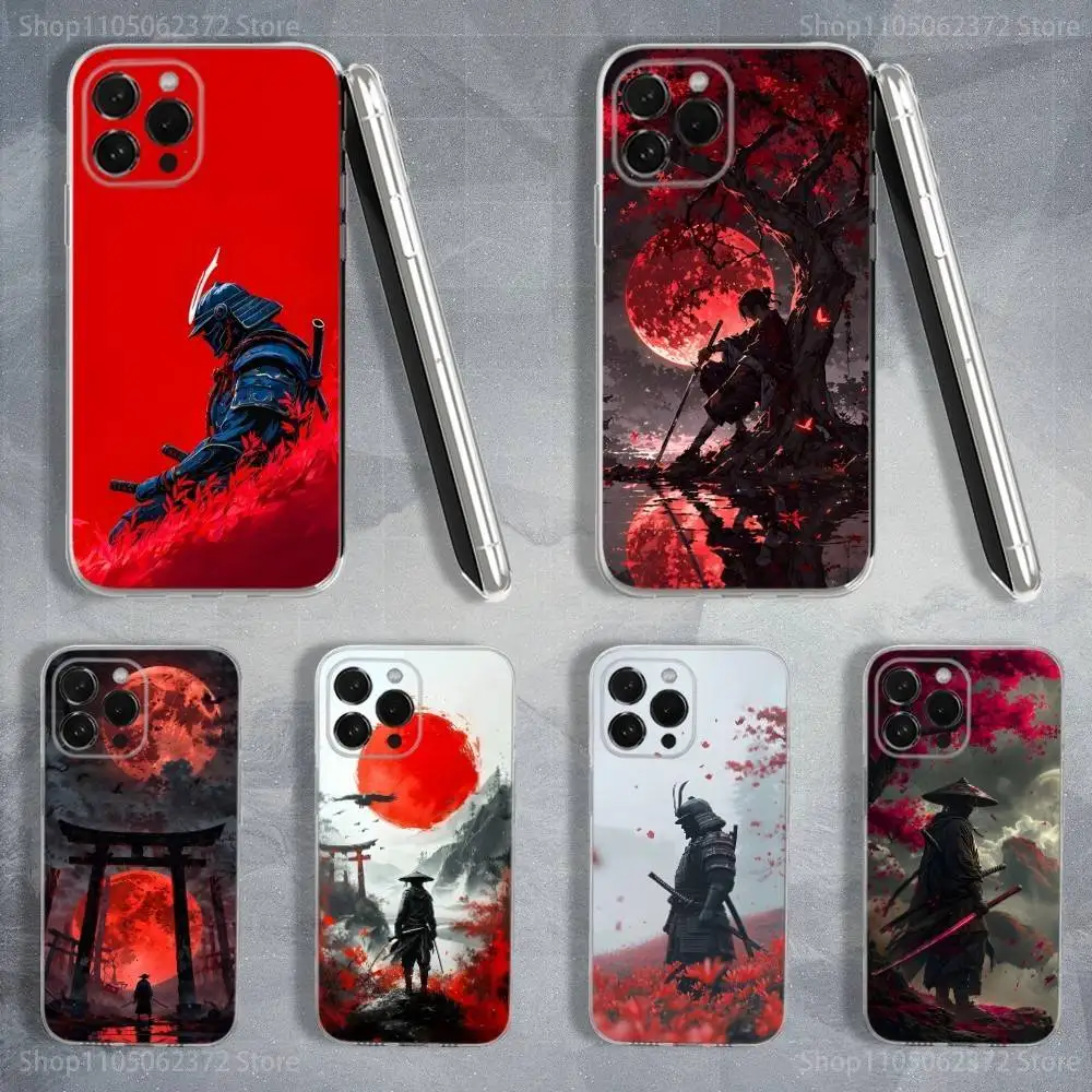 

Samurai Bushido Art Phone Case For iPhone 16,15,14,13,12,11 Pro,Max,Plus,X,XS,XR,SE,Mini Transparent Soft Cover